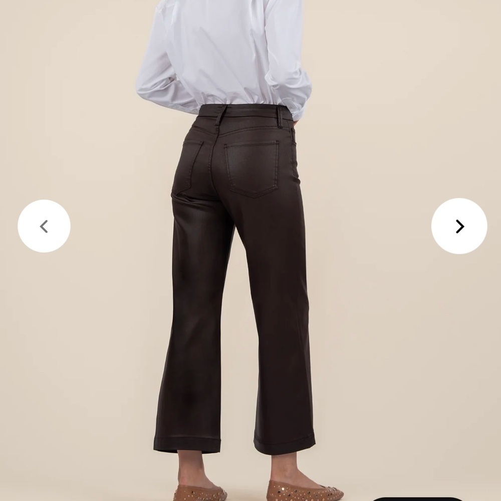 Kut From The Kloth Meg Coated High Rise Wide Leg Jeans Size 10 NWT - Picture 2 of 6